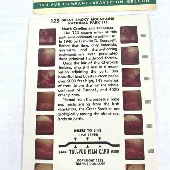 VINTAGE GREAT SMOKY‎ MOUNTAINS PARK TRU VUE - Picture 2 of 5